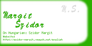 margit szidor business card